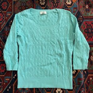 LOFT Cable Knit Sweater - Light Blue